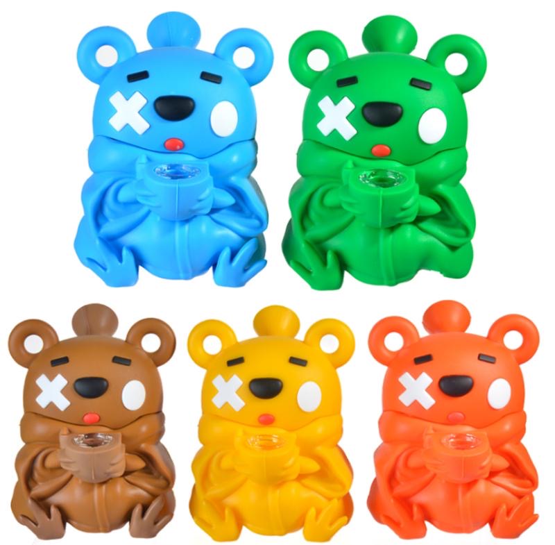 Silicone water pipe teddy bear