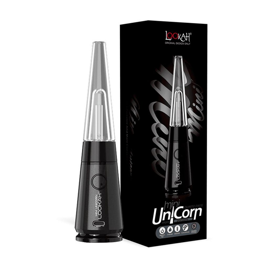 LOOKAH Unicorn Mini portable electric dab rig with glass bubbler and rechargeable battery