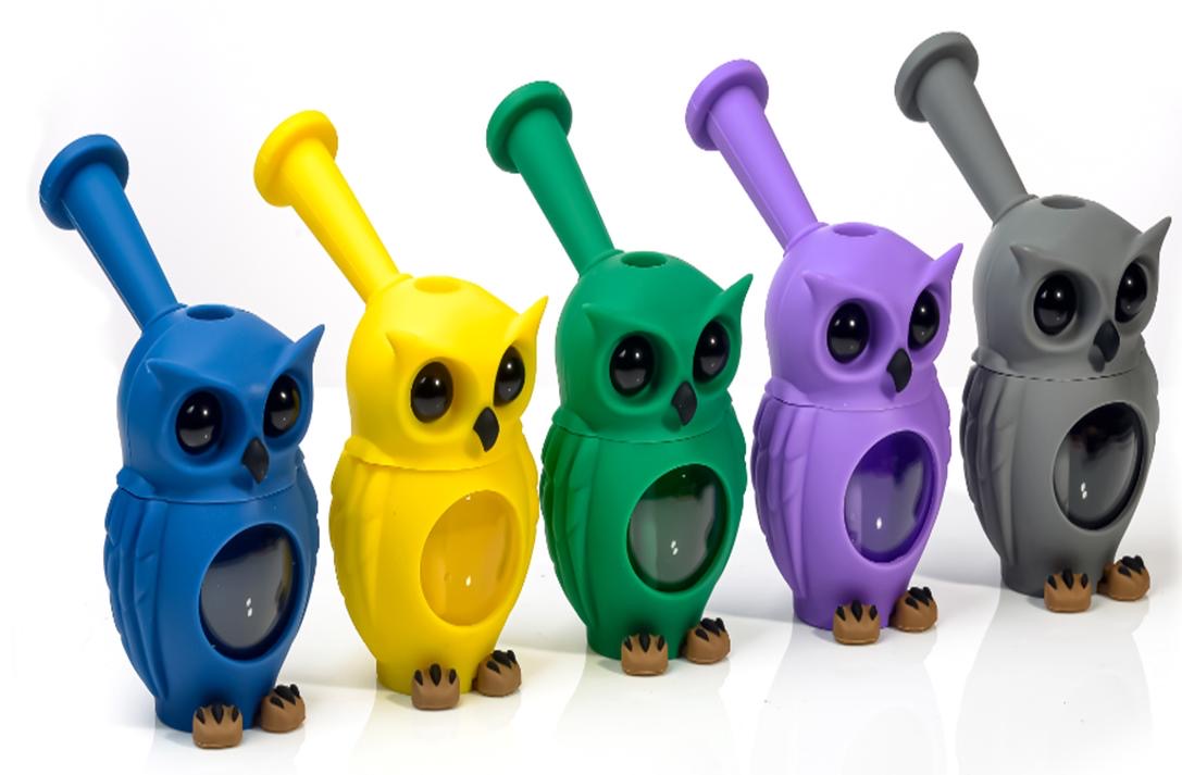 Silicone water pipe owl