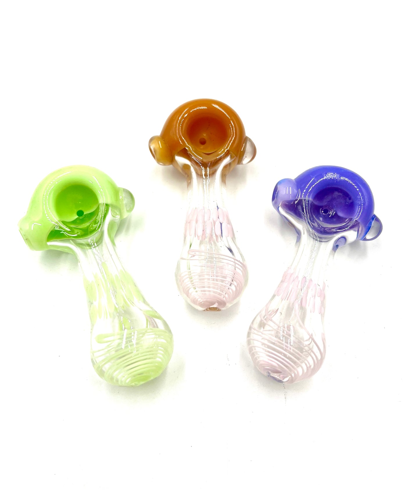 4" Slime Color Head Clear Body Hand Pipe
