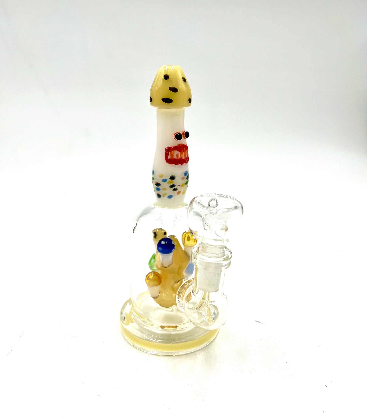 7" Mushroom Face & Perc Water Pipe