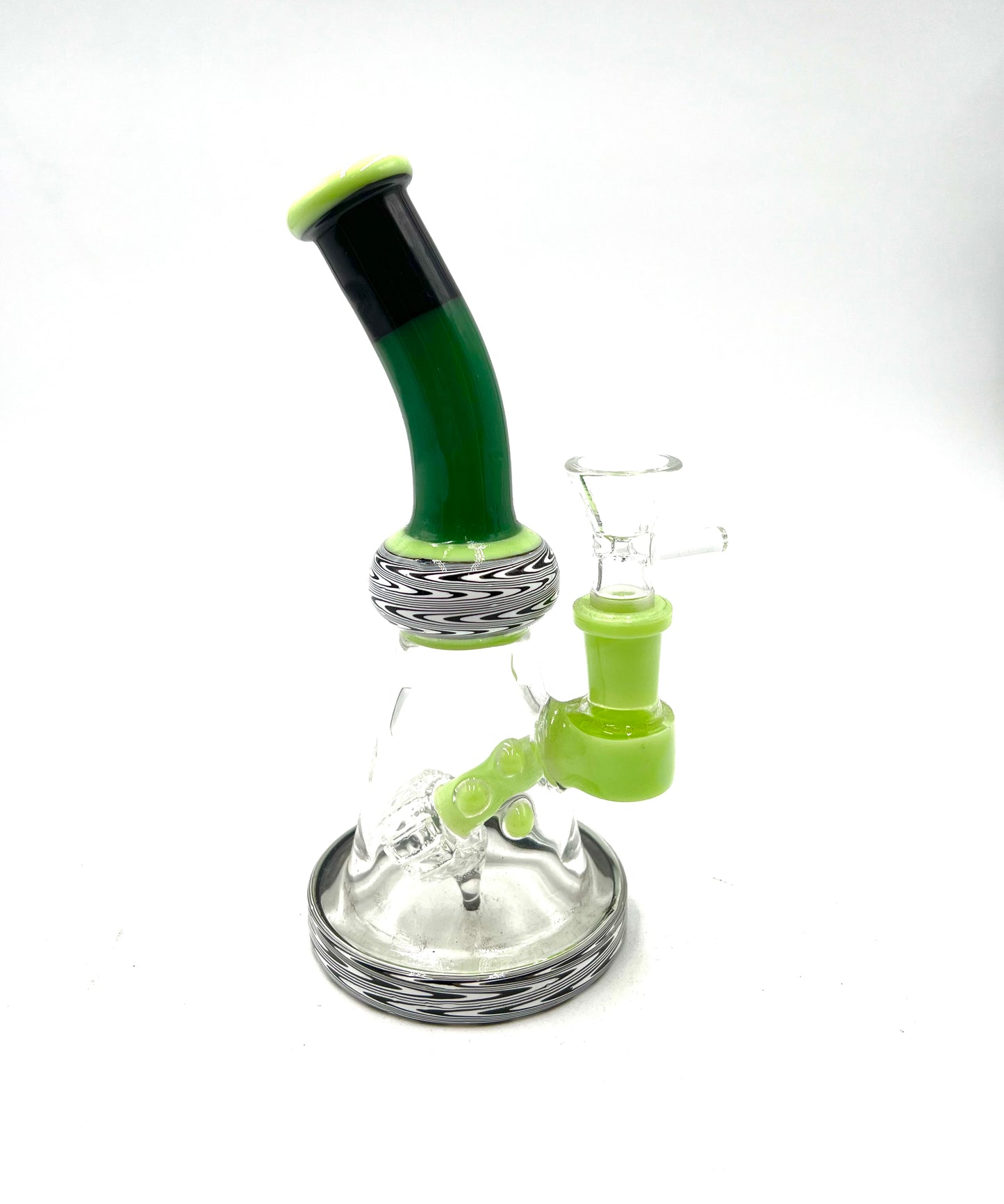 7" Slime Curved Mouth Triple Bead Water Pipe