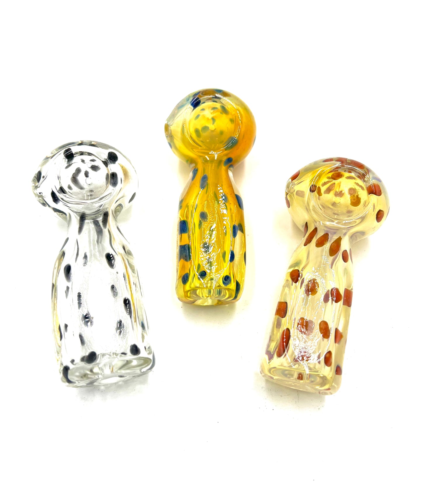 4" Square Body Polka Dot Fumed Hand Pipe