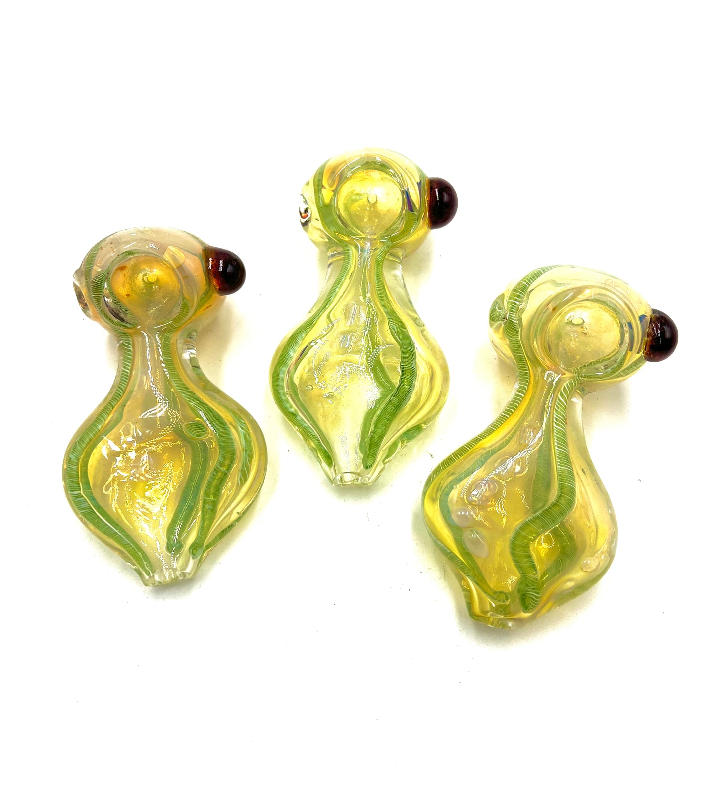 4.5" Gold Fumed Flat Fish Style Body Hand Pipe