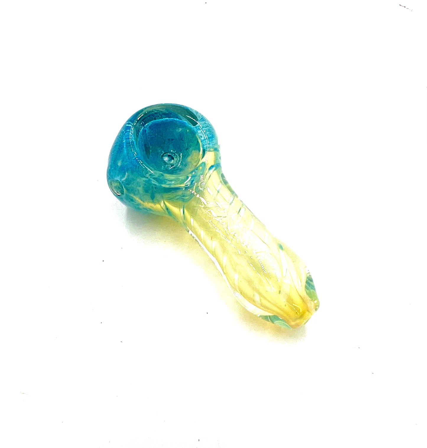 2.5" Frit Color Head & Gold Fumed Hand Pipe