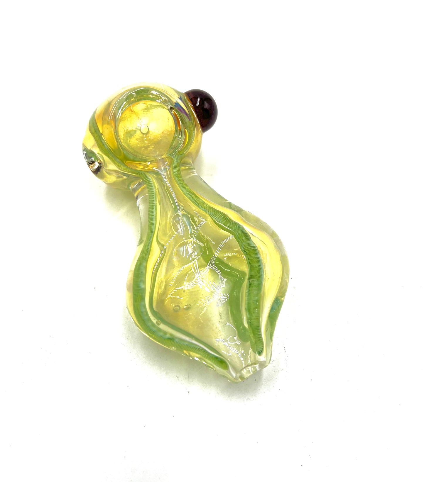 4.5" Gold Fumed Flat Fish Style Body Hand Pipe