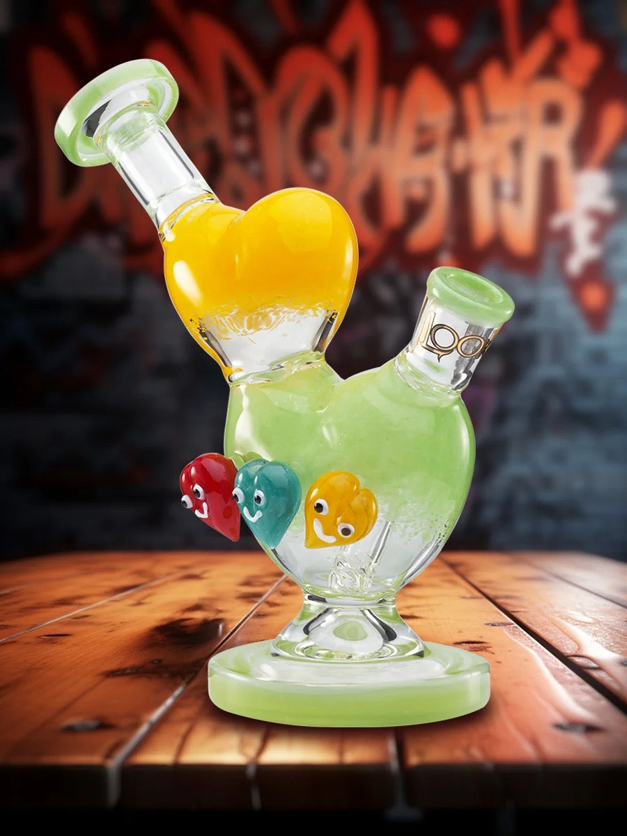 Lookah Rig 8“ Cute Heart-Shaped Glass Dab Rig