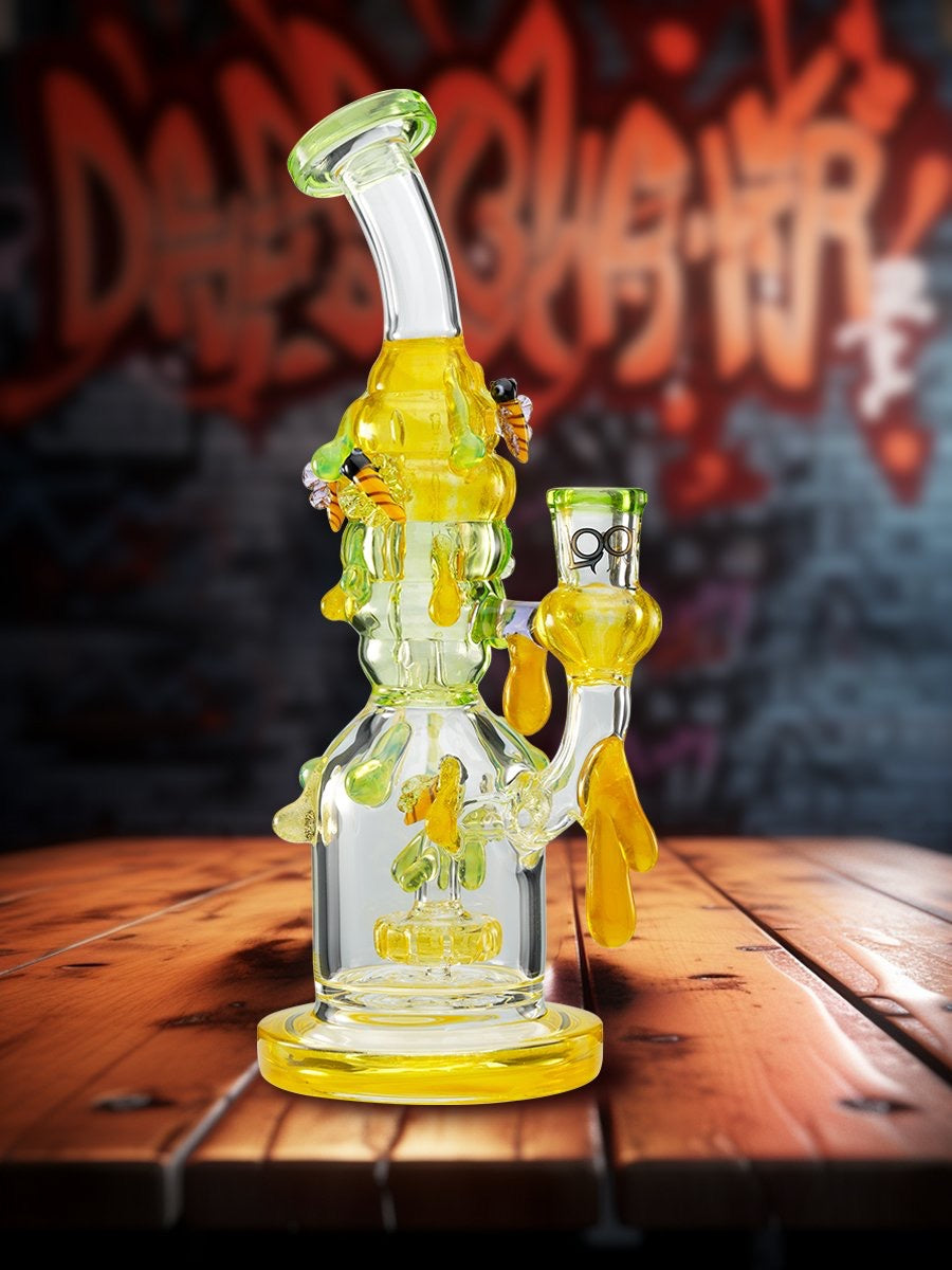 Lookah Bong 9" Bees Showerhead Perc Water Pipe