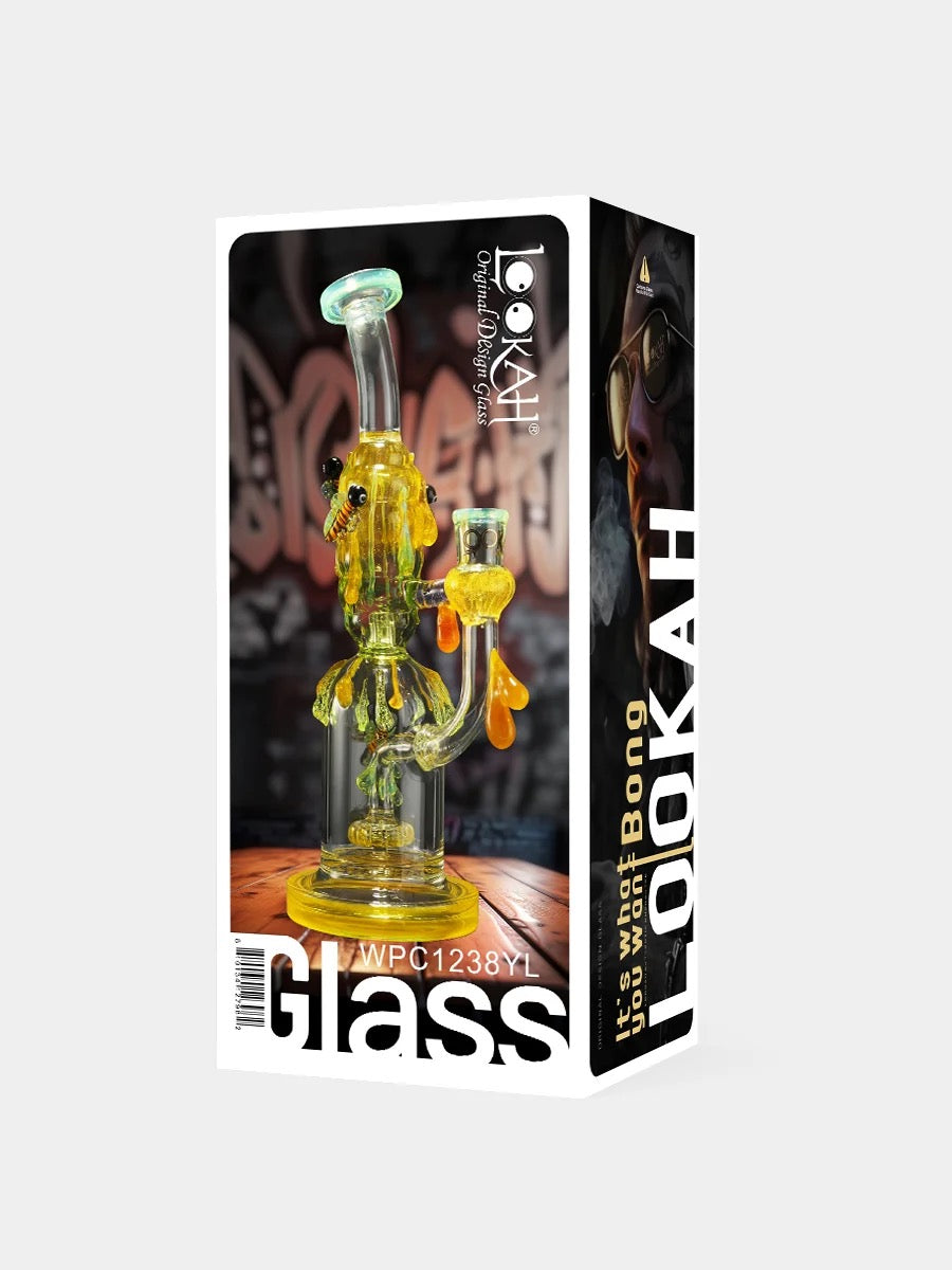 Lookah Bong 9" Bees Showerhead Perc Water Pipe