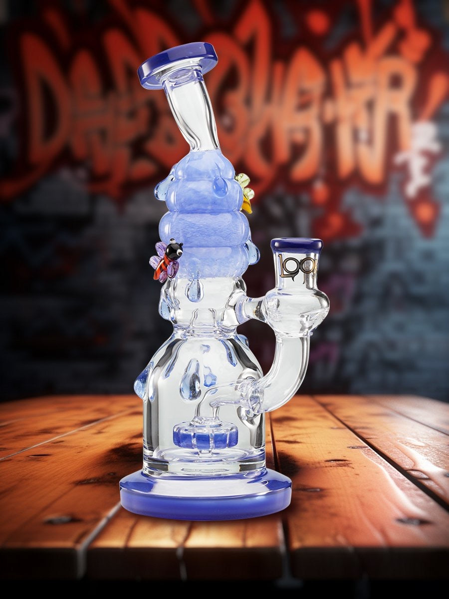 Lookah Bong 9" Bees Showerhead Perc Water Pipe