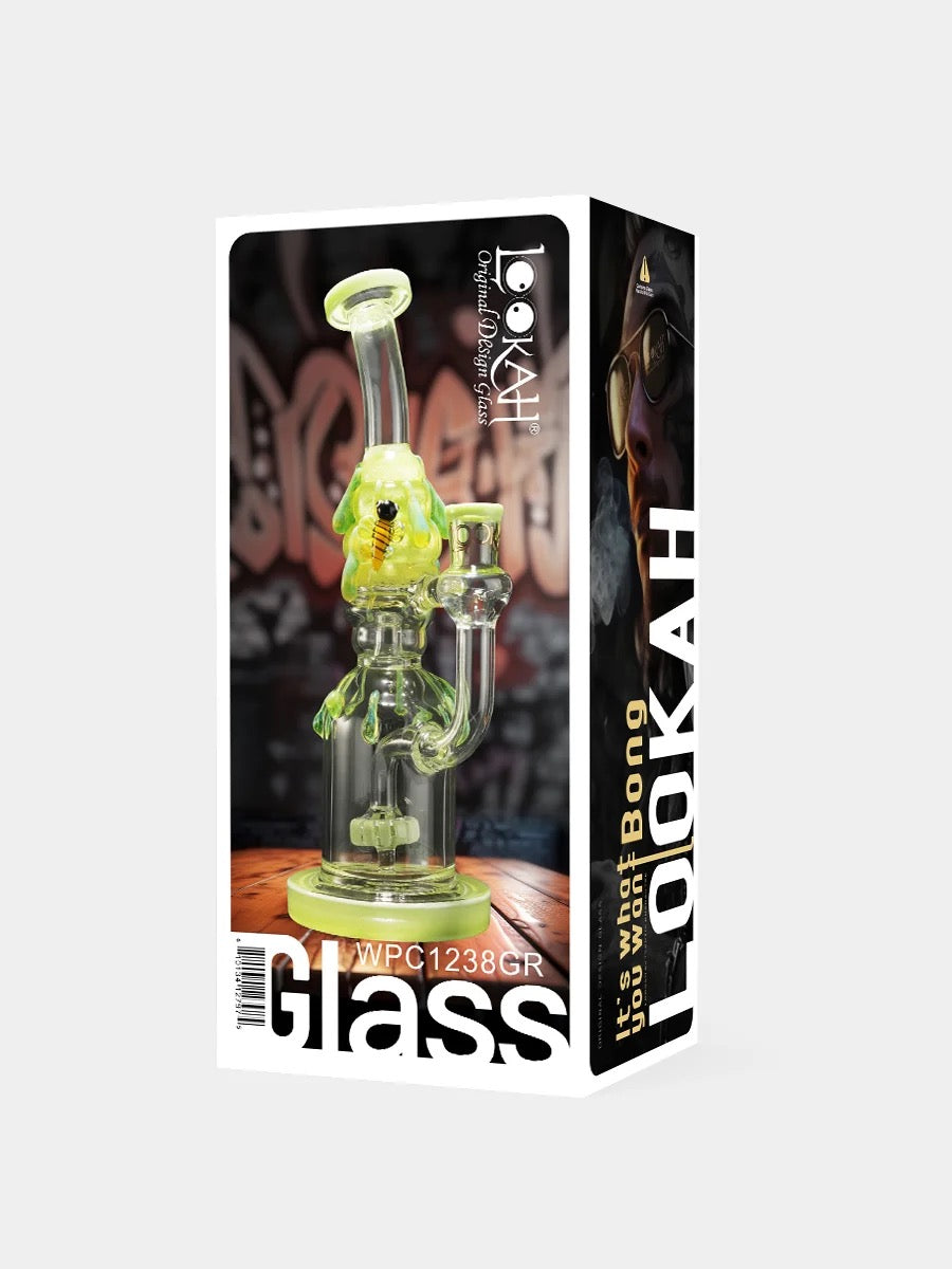 Lookah Bong 9" Bees Showerhead Perc Water Pipe