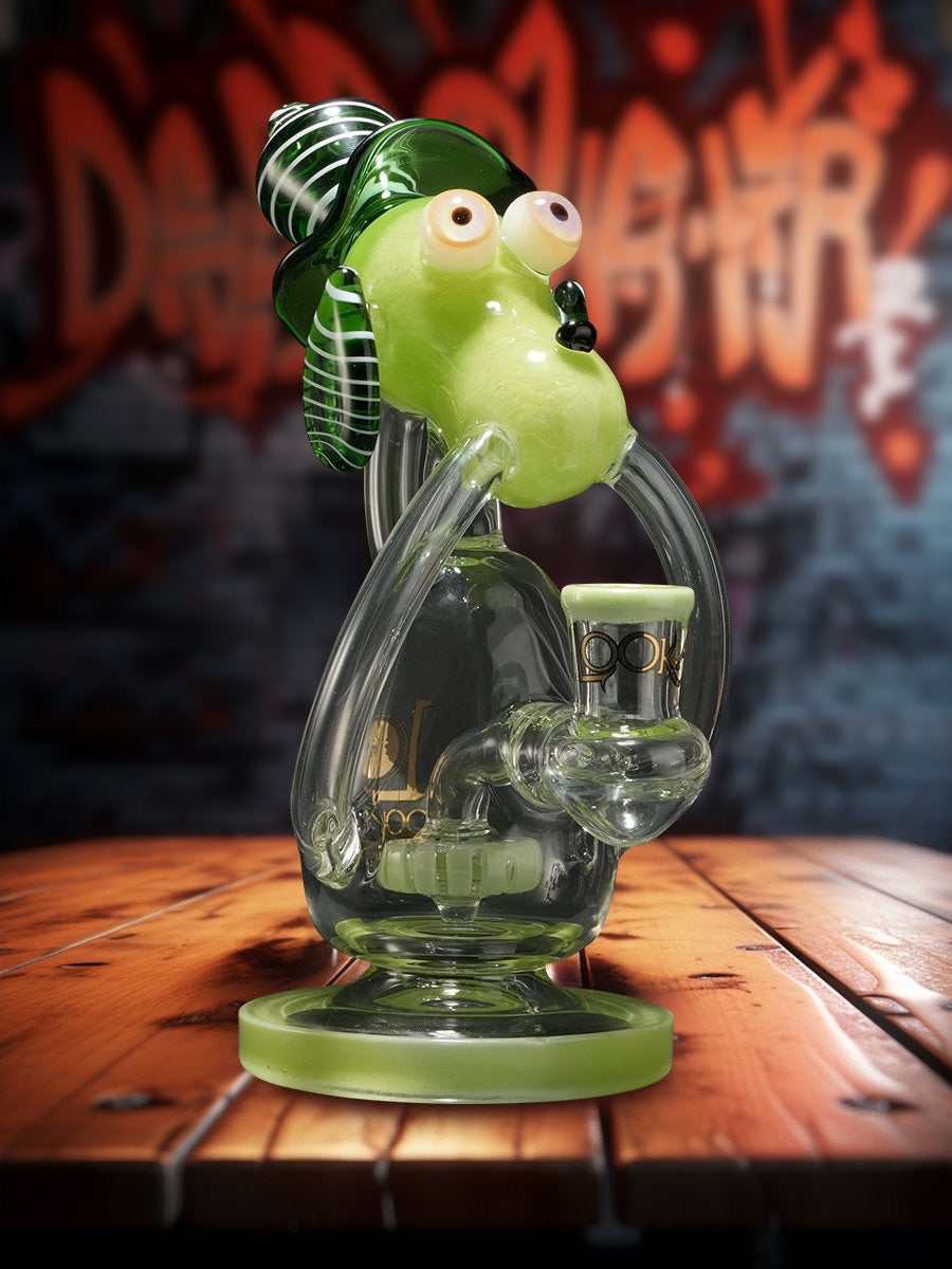 Lookah Bong 8" Striped Dog Recycler Water Pipe