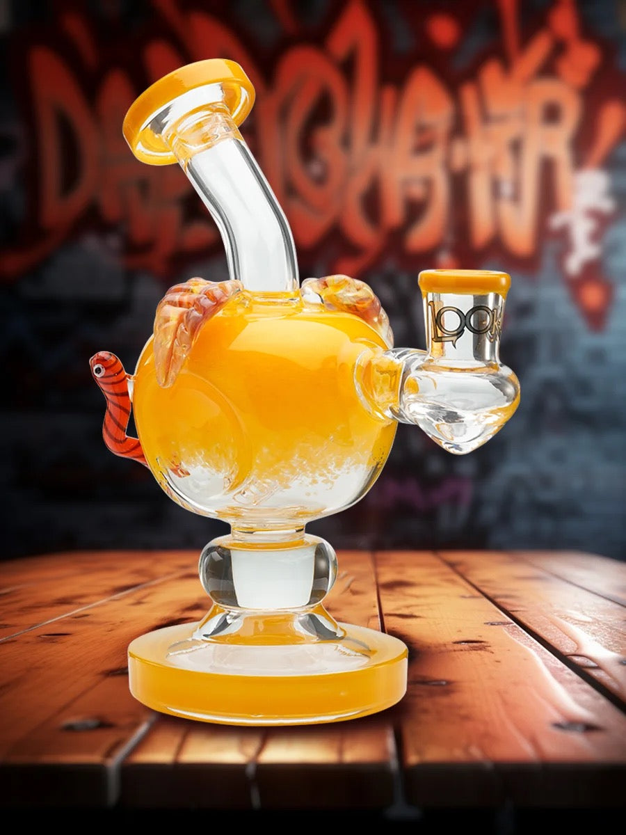Lookah Bong 7.5" Snake Apple Water Pipe Yellow