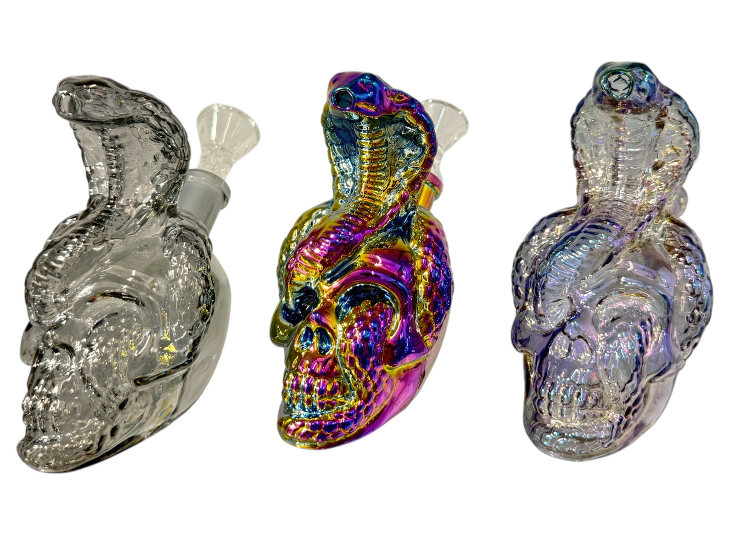 WATER PIPE 6 INCH SKULL DESING WITH SNAKE.