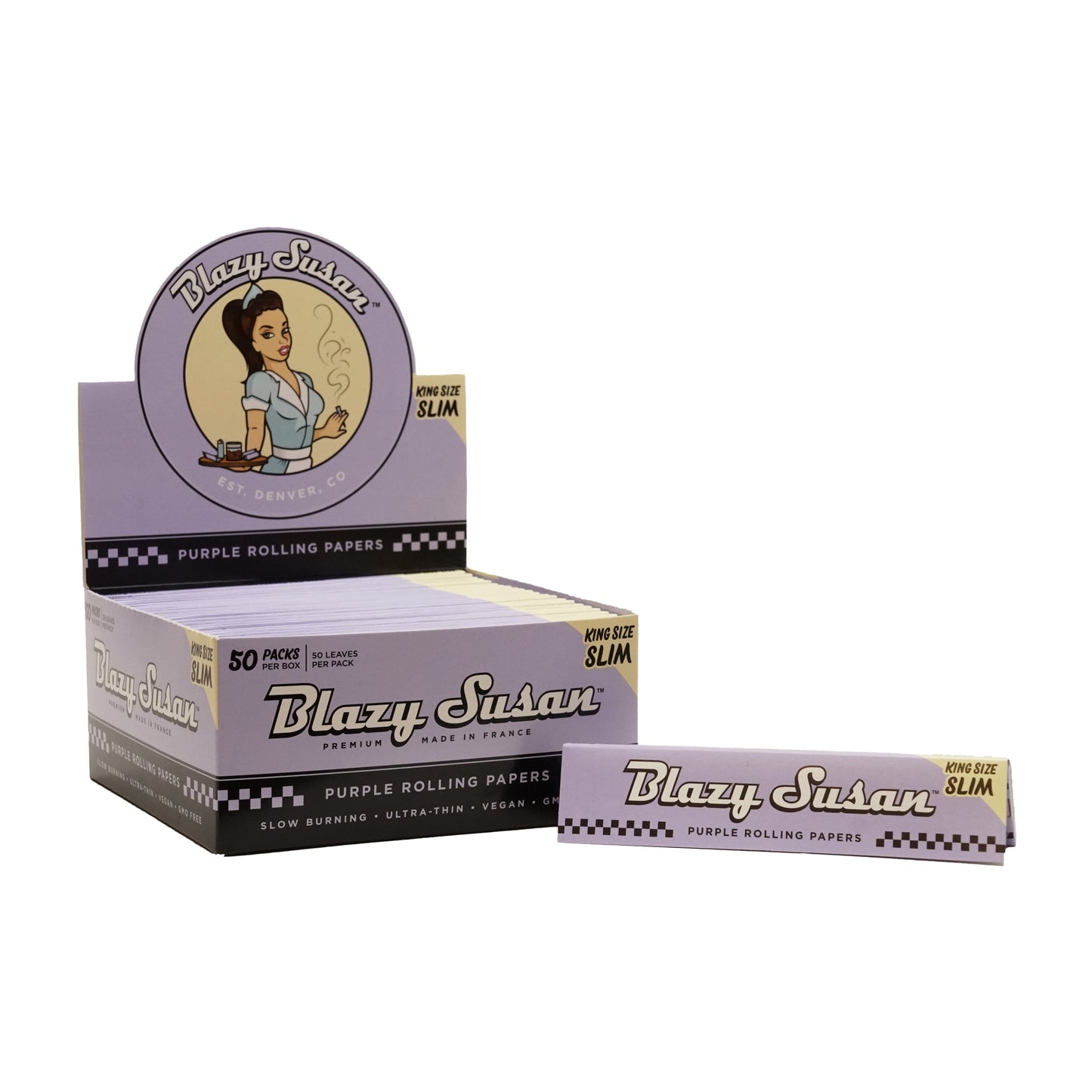 Blazy Susan Purple King Size Paper 50ct