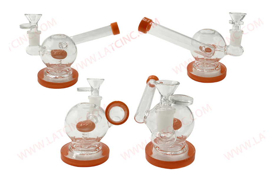 (CASE OF 100 PIECES ) 5.5" Mini Ball Shape Reverse Color Ball Perc Water Pipe