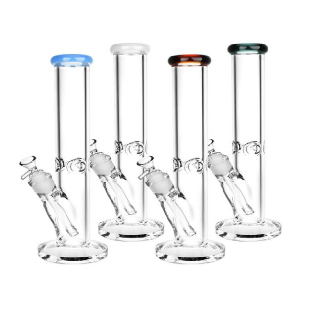 10" Color Mouth Clear Straight Water Pipe