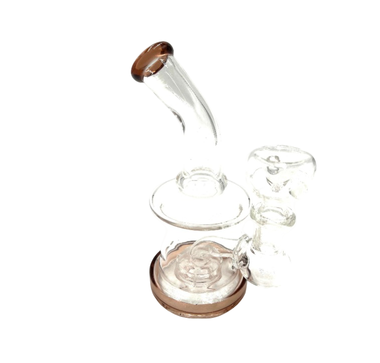 5.5" Mini Clear Body Color Mouth & Base Water Pipe