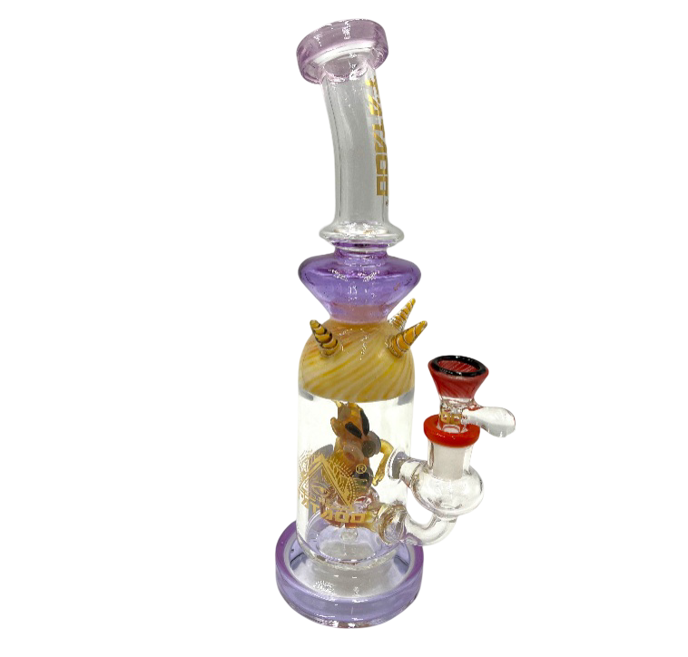 11" Tattoo Triple Unicorn Horn Water Pipe (C45)