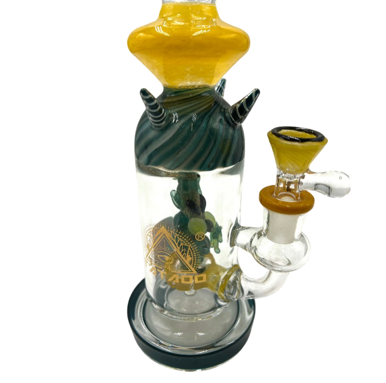 11" Tattoo Triple Unicorn Horn Water Pipe (C45)