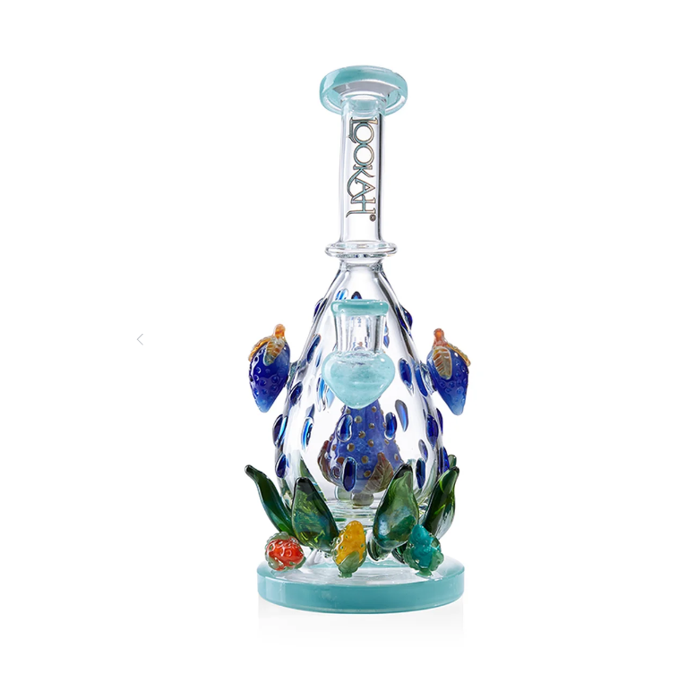 9" Lookah Water Blue Strawberry Water Pipe (WPC420-WB)
