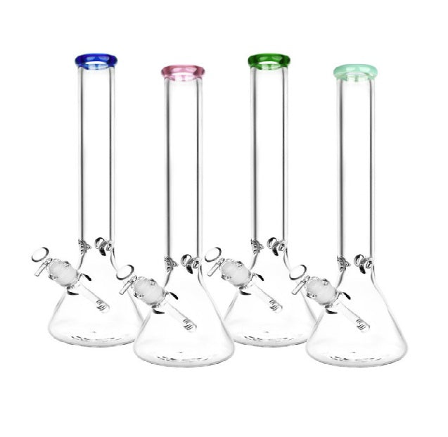 12" Color Mouth Clear Beaker Water Pipe