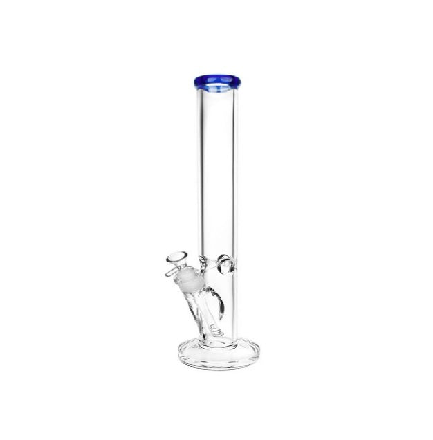 12" Color Mouth Clear Straight Water Pipe