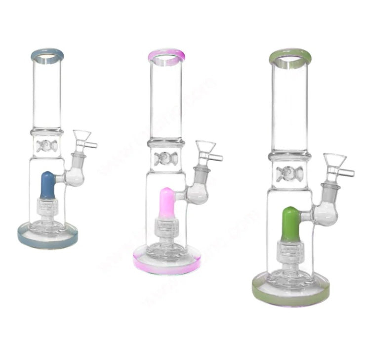 10" Straight Ice Pinched Matrix Perc Water Pipe