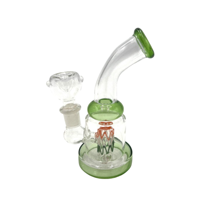 5" Mini Bent Color Mouth & Base Water Pipe