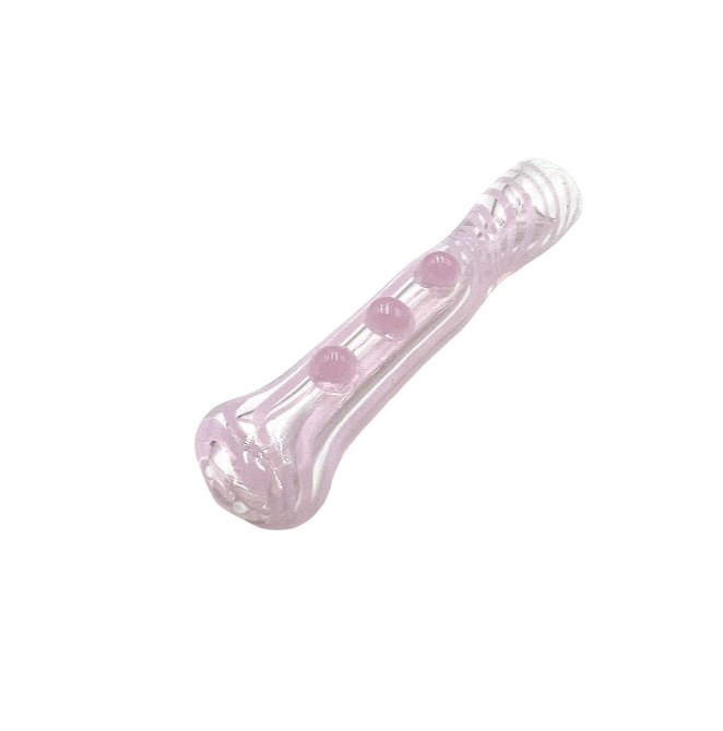 3.5" Triple Bead Slime Striped Color Chillum