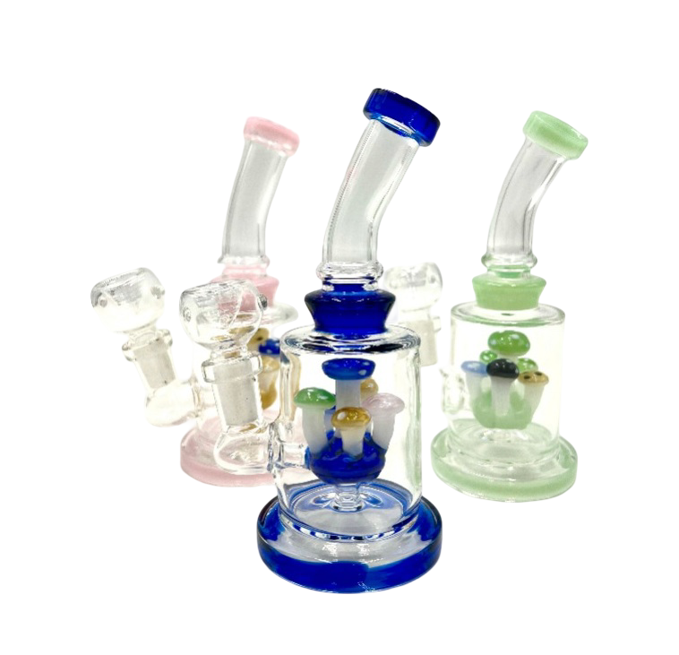 6" Small Mushroom Perc Bent Mouth Water Pipe