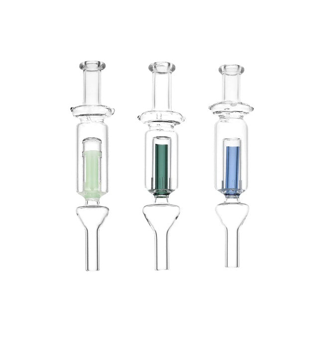 6" Clear Round Tube Color Dome Perc Nectar Straw