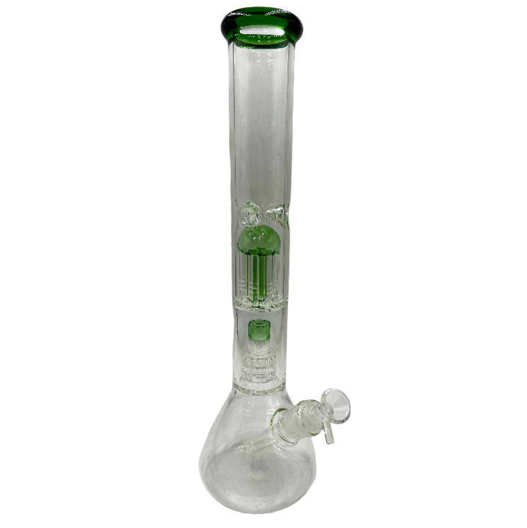 16" Color Mouth & Perc Two Chamber Beaker Water Pipe