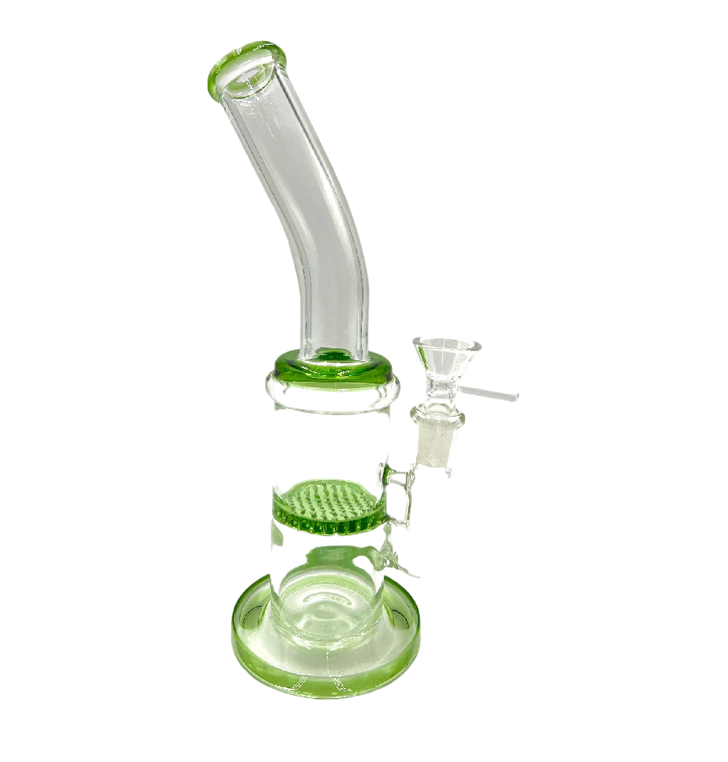 10" Green Honeycomb Perc Water Pipe