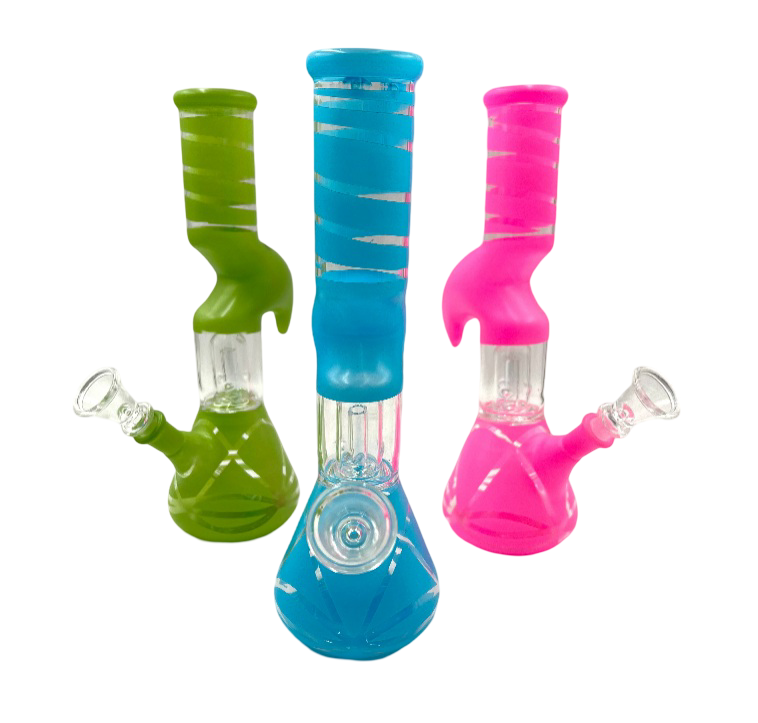 10" Frosted Dome Perc Zong Beaker Water Pipe