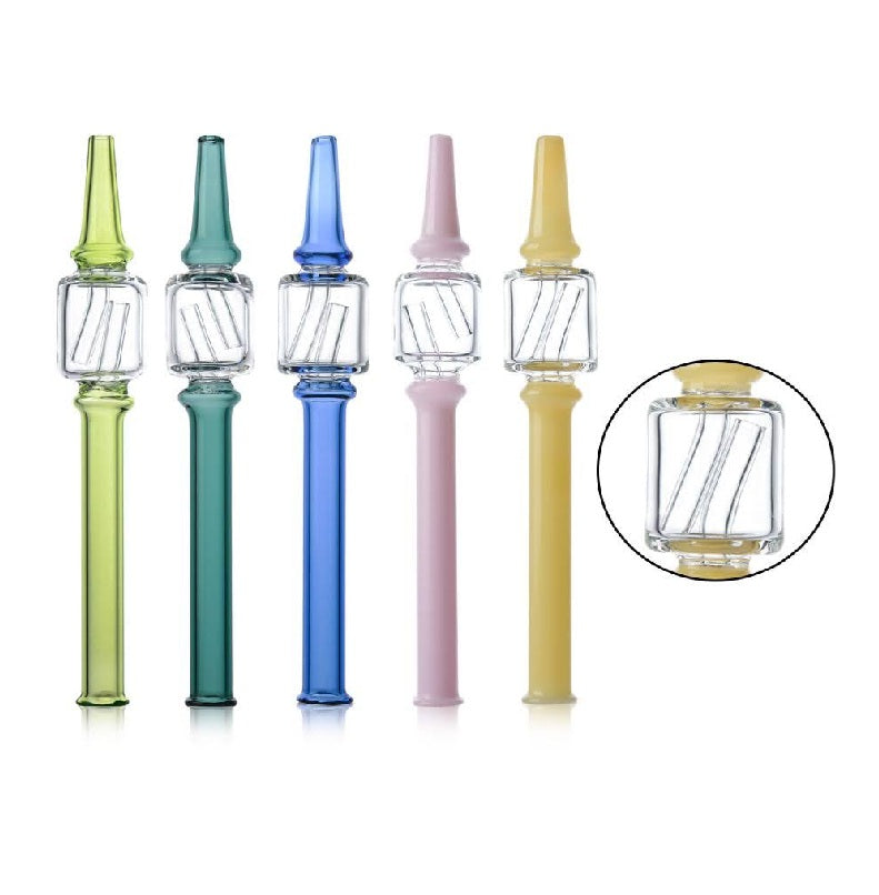 7" Color Tube Clear Chamber Nectar Straw