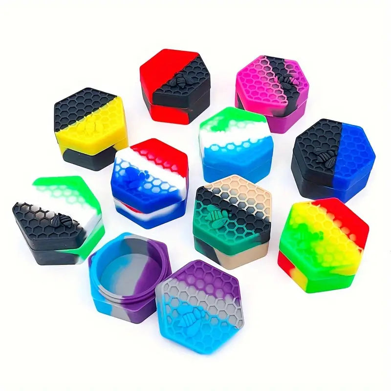 Honeycomb Bee 26ml Hexagon Silicone Container 20ct