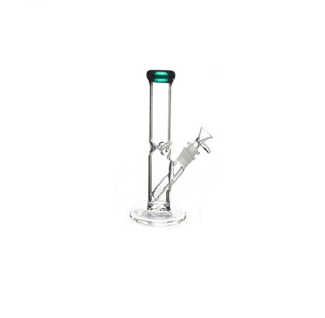 10" Color Mouth Clear Straight Water Pipe