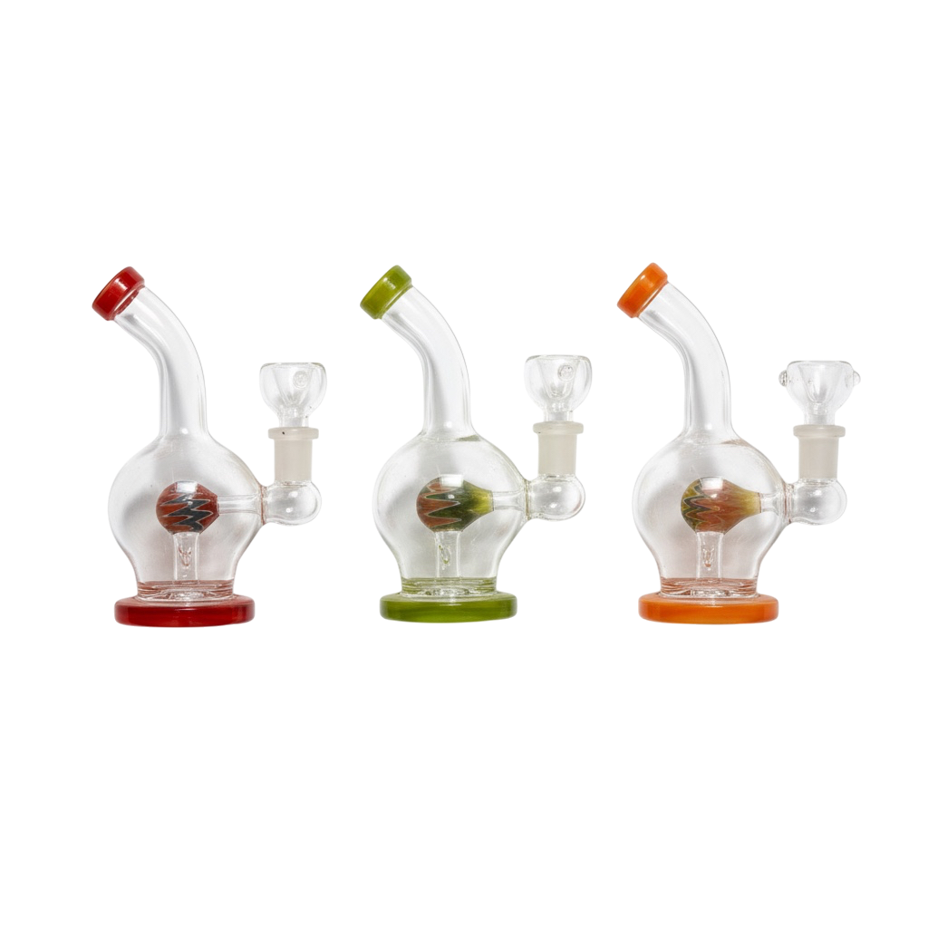 (CASE OF 100 PIECES ) 5.5" Mini Ball Shape Reverse Color Ball Perc Water Pipe