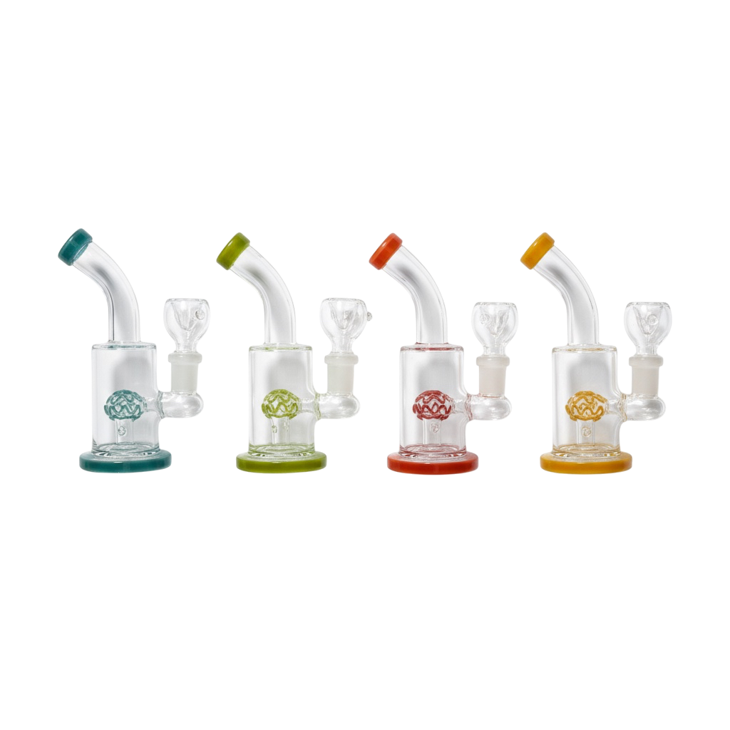 (CASE OF 100 PIECES ) 5.5" Mini Bent Mouth Ball Perc Water Pipe