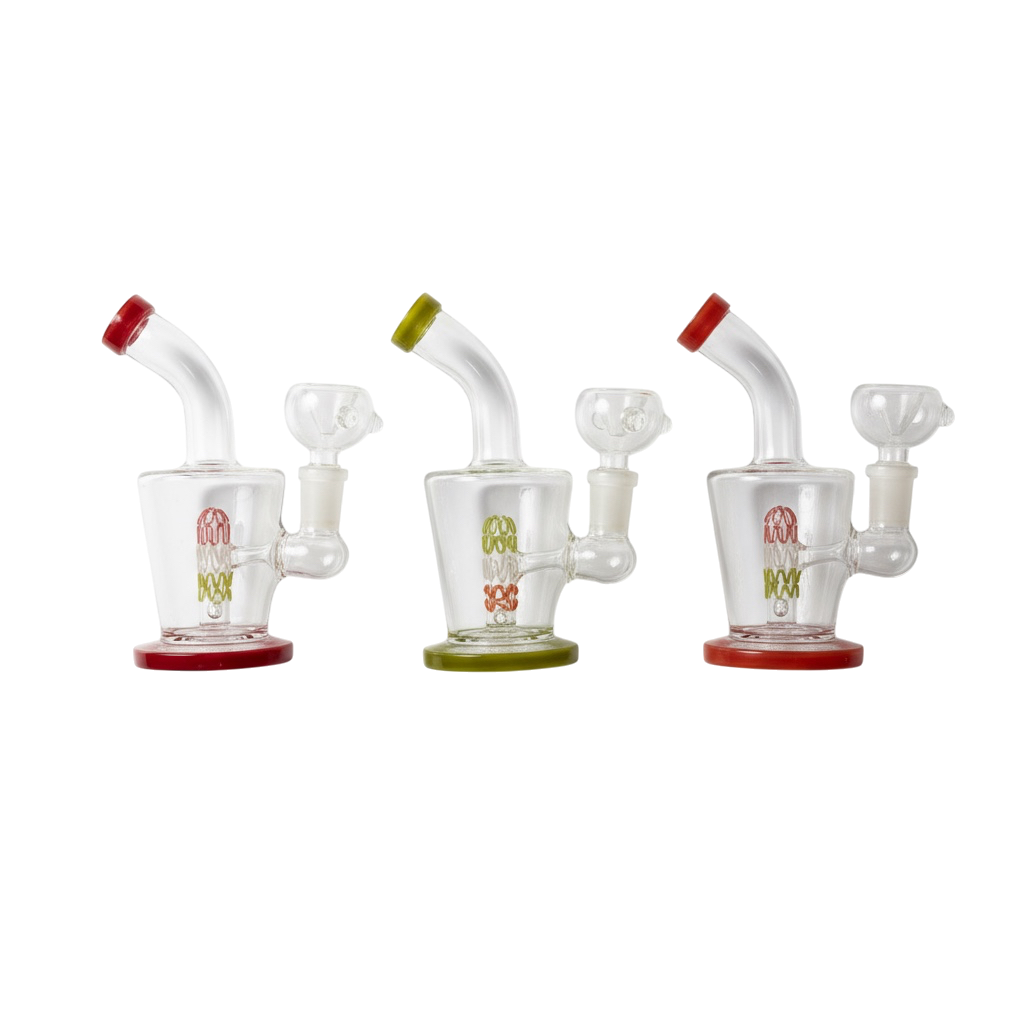 (CASE OF 100 PIECES ) 6" Mini Inverted Beaker Bent Mouth Water Pipe