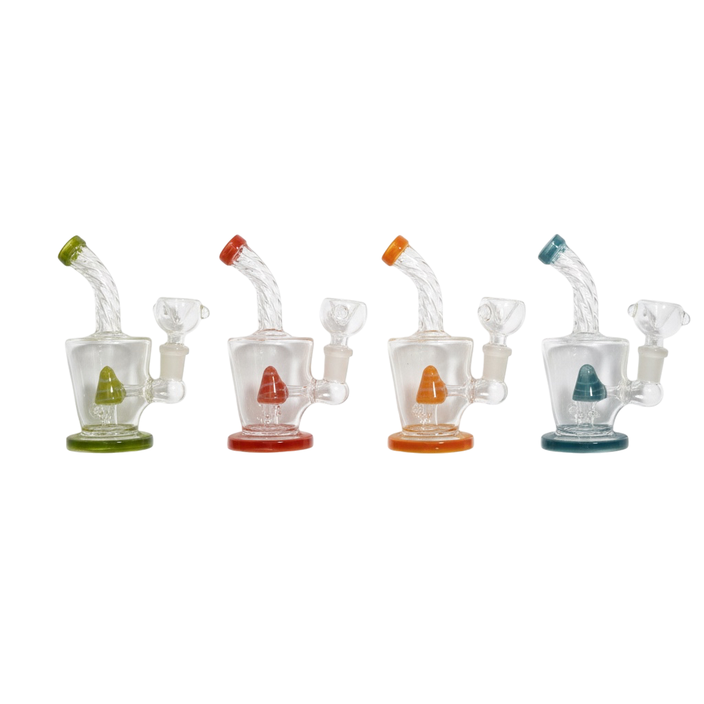 (CASE OF 100 PIECES ) 5.5" Mini Twisted Glass Neck Water Pipe