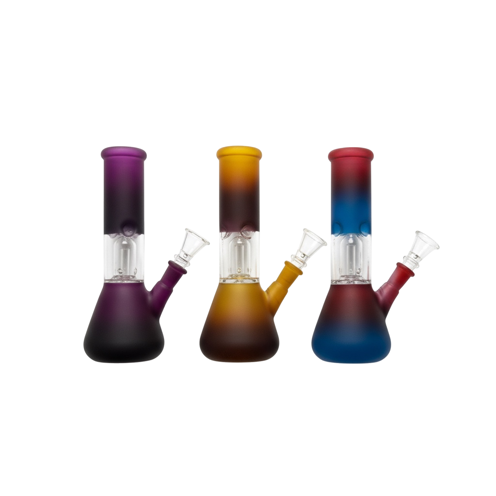 8" Frosted Dome Perc Beaker Water Pipe