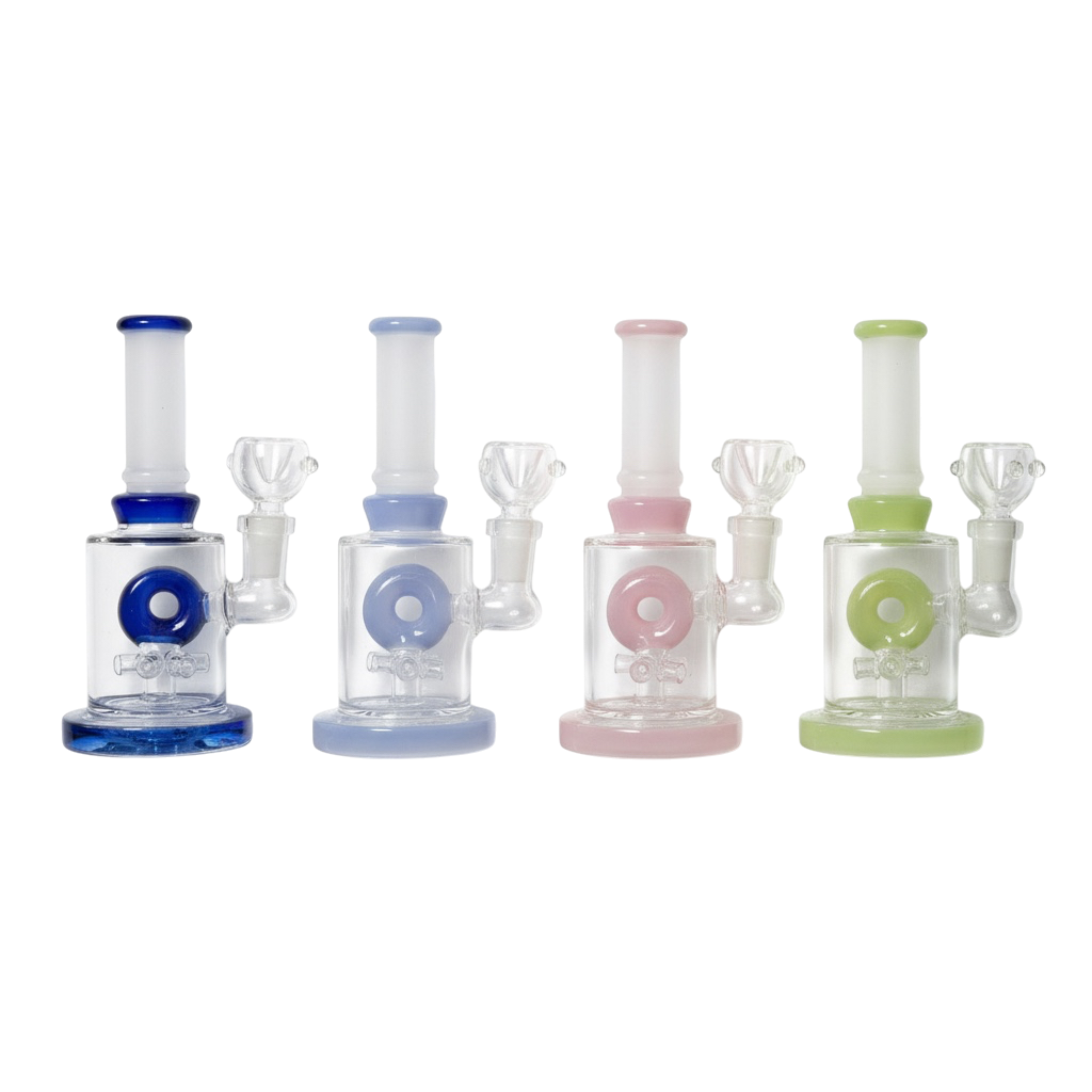 6" Slime Color Donut Perc Straight Water Pipe