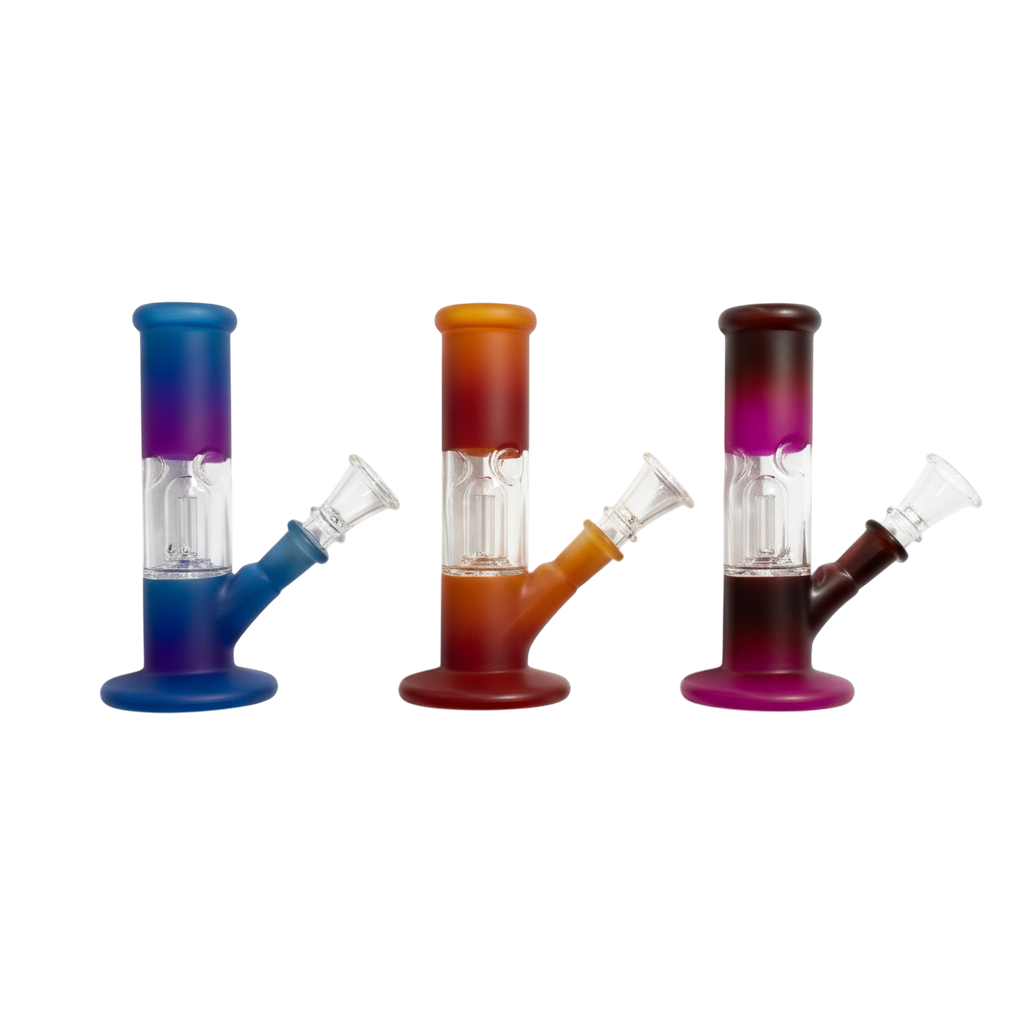 6" Frosted Dome Perc Straight Water Pipe