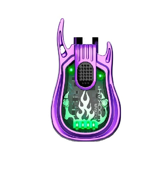 Purple LOOKAH Guitar 510 Thread vape battery with transparent body and green LED lights