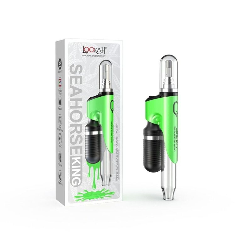 Lookah Seahorse King electric nectar collector dab pen with ergonomic design and green accents