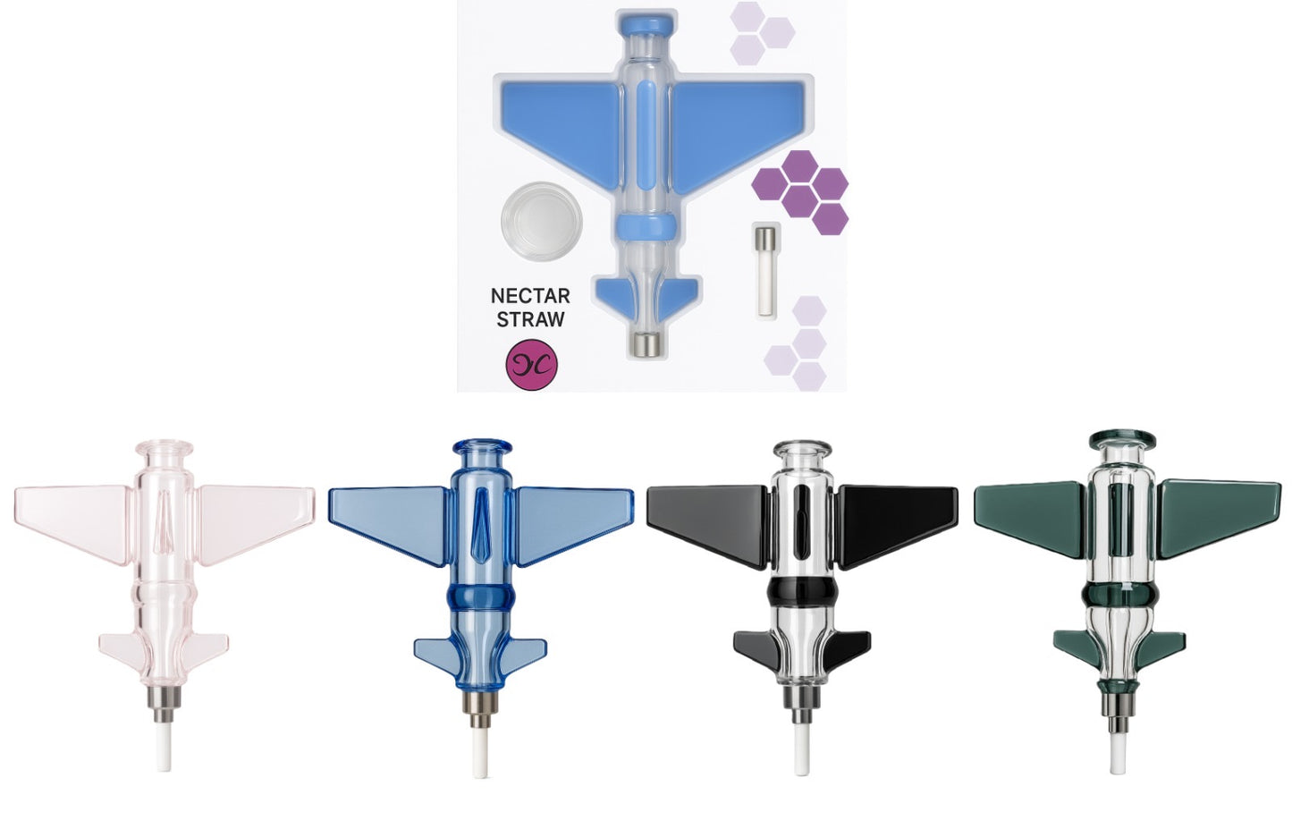 9" Fighter Jet Style Ceramic Tip Nectar Straw