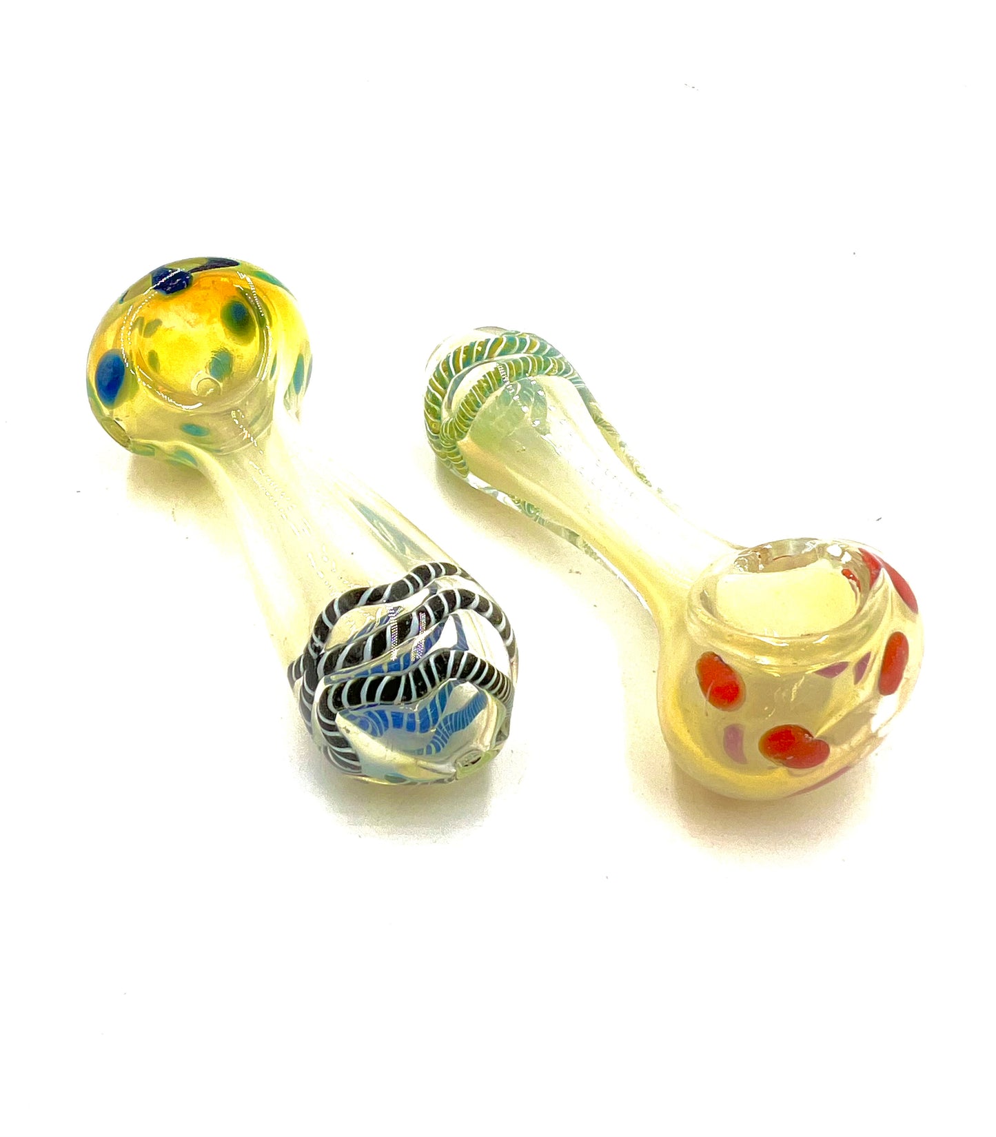 3.5" Polka Dot Head Round Mouth Fumed Hand Pipe