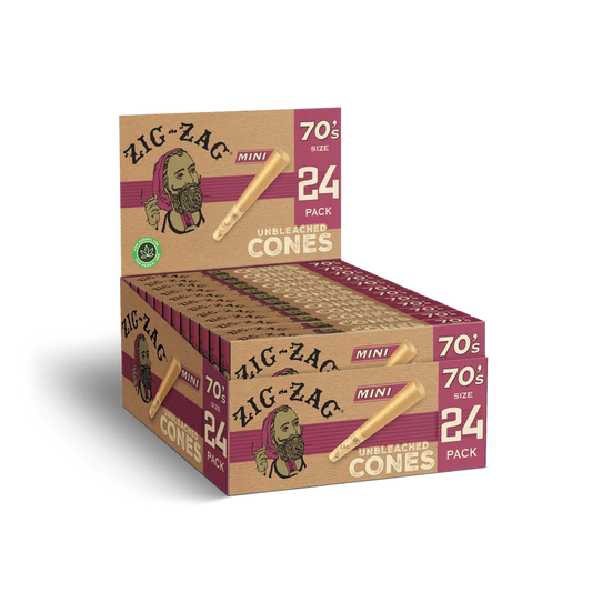 Zig-Zag 70mm Mini Unbleached Cones 24ct